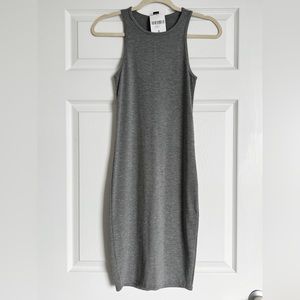 NWT Forever 21 jersey knit bodycon midi dress sleeveless in heather gray size S